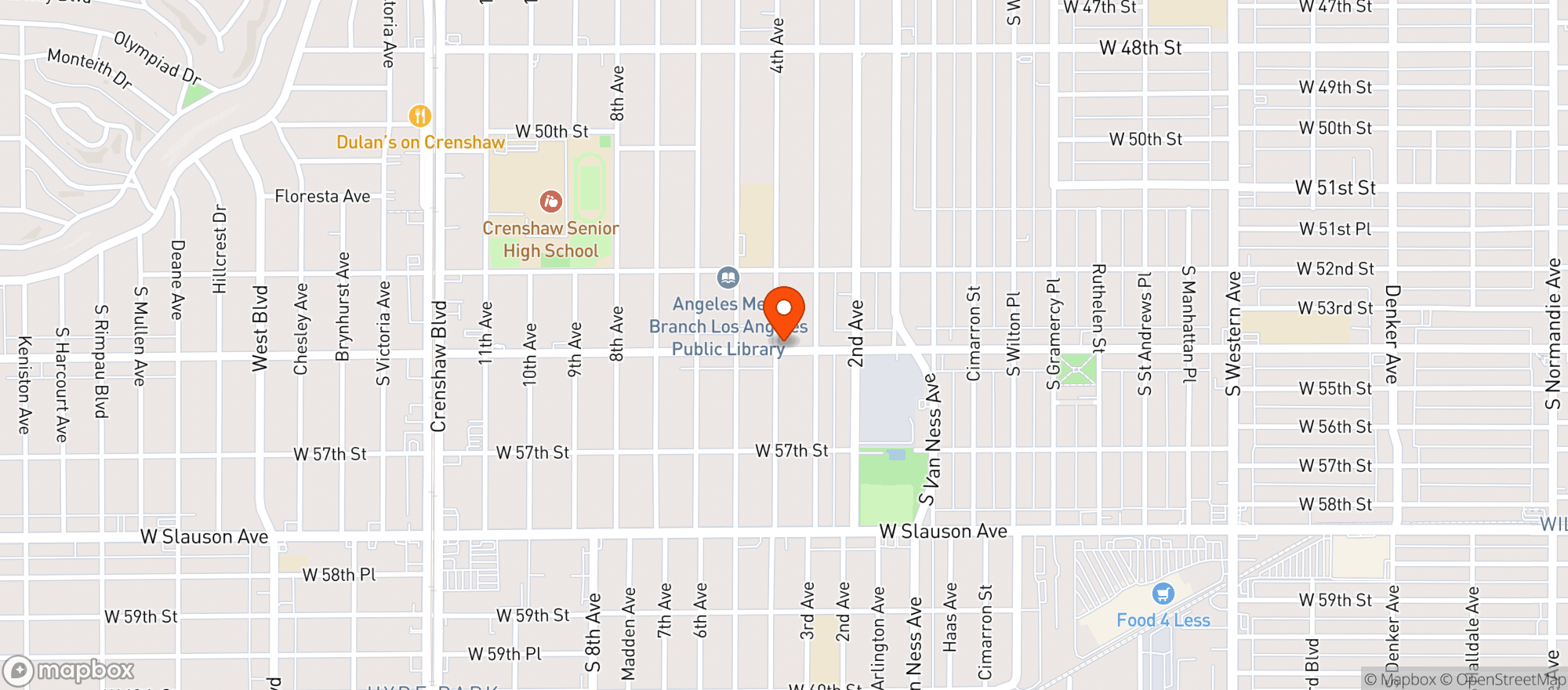 Map showing 4th Ave Liquor
