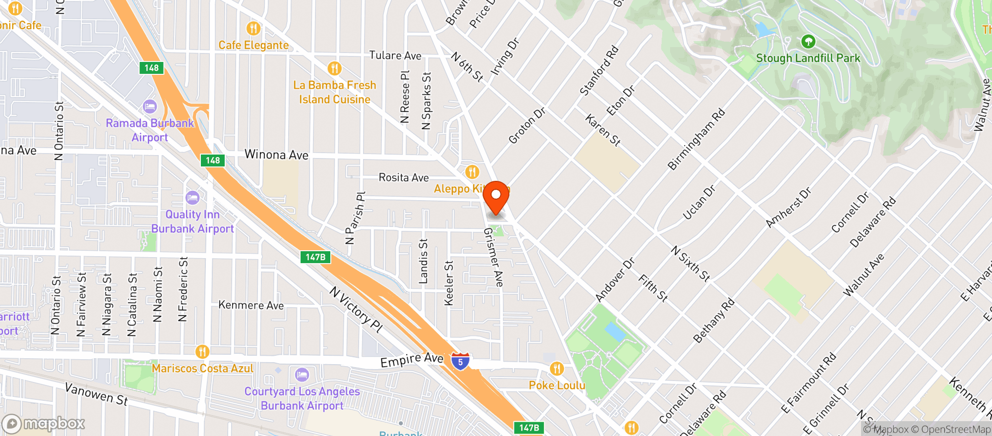 Map showing Universal Service Station