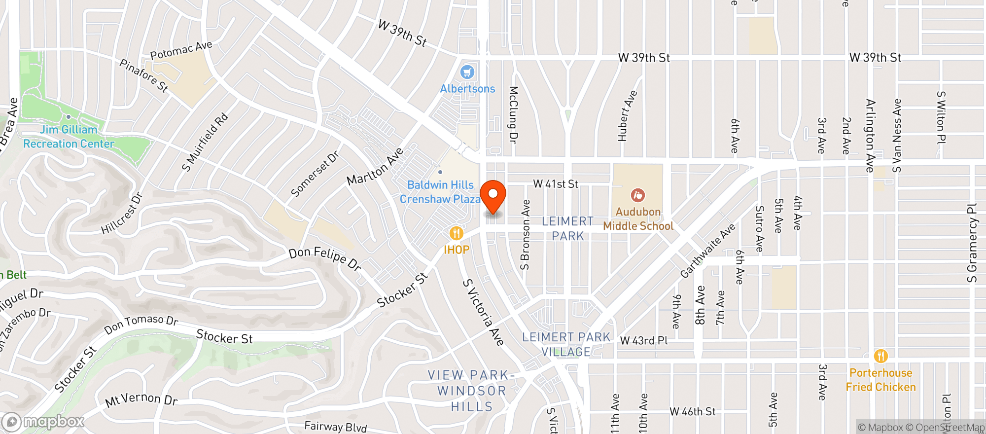 Map showing B & B Mini Mart