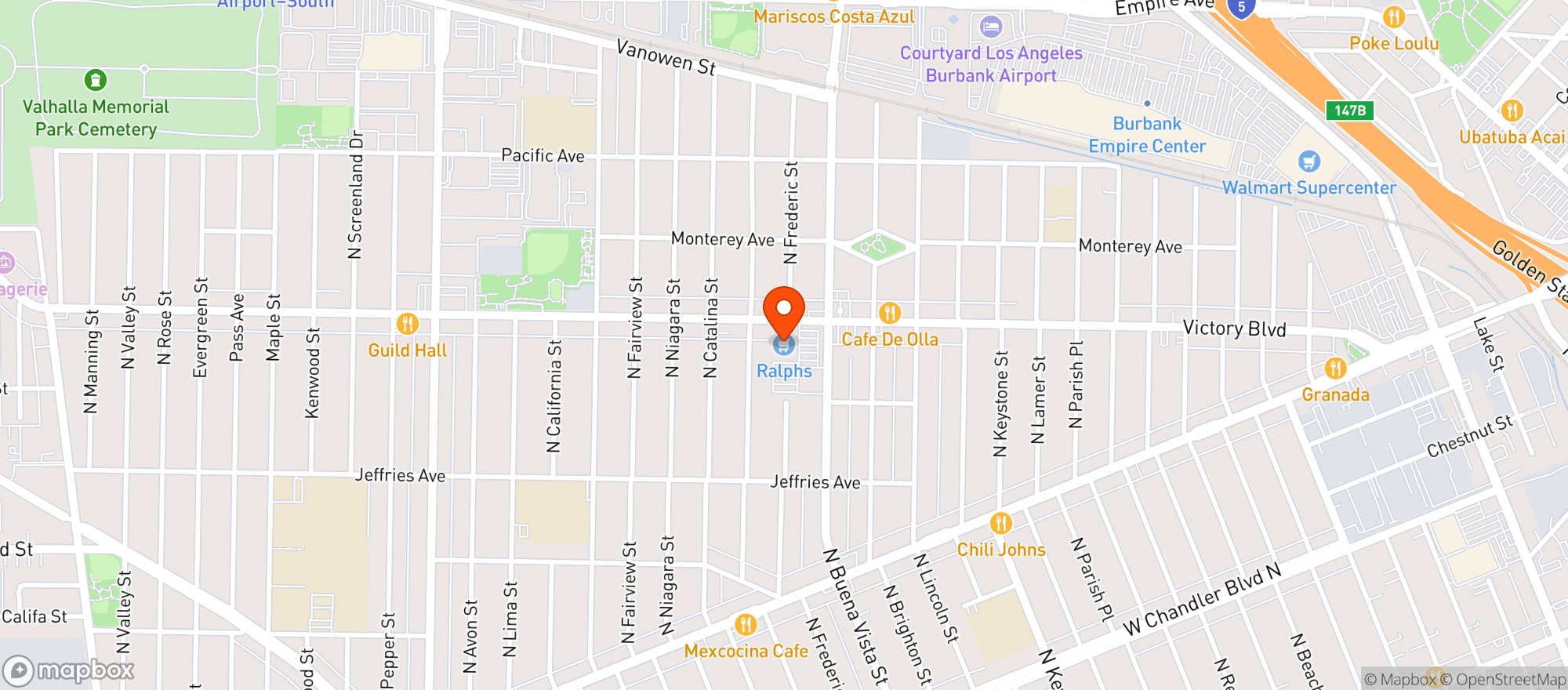 Map showing Ralphs