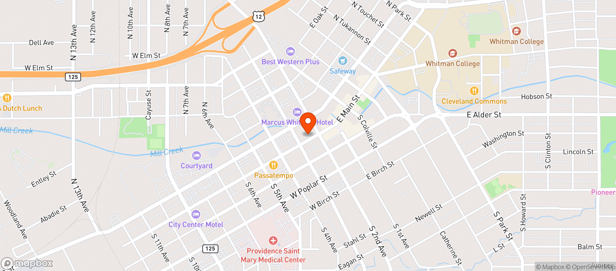 Map showing Walla Walla Beer Parlor