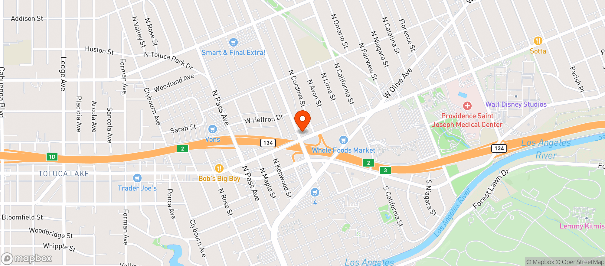 Map showing Kotike (76 Gas Station) - Burbank