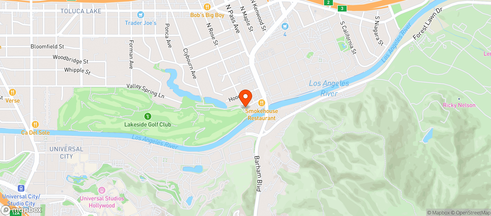 Map showing Lakeside Golf Club Of Hollywood
