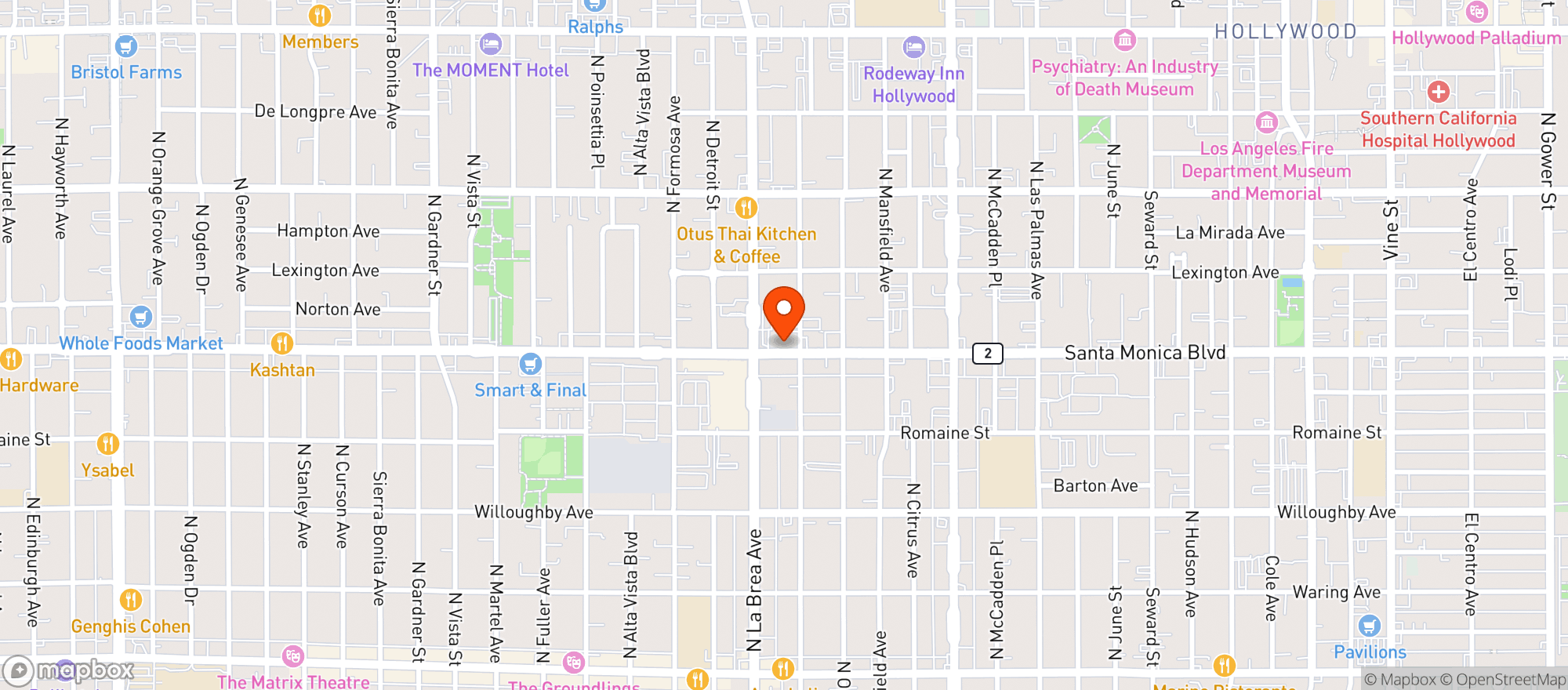 Map showing Hollywood High Grade
