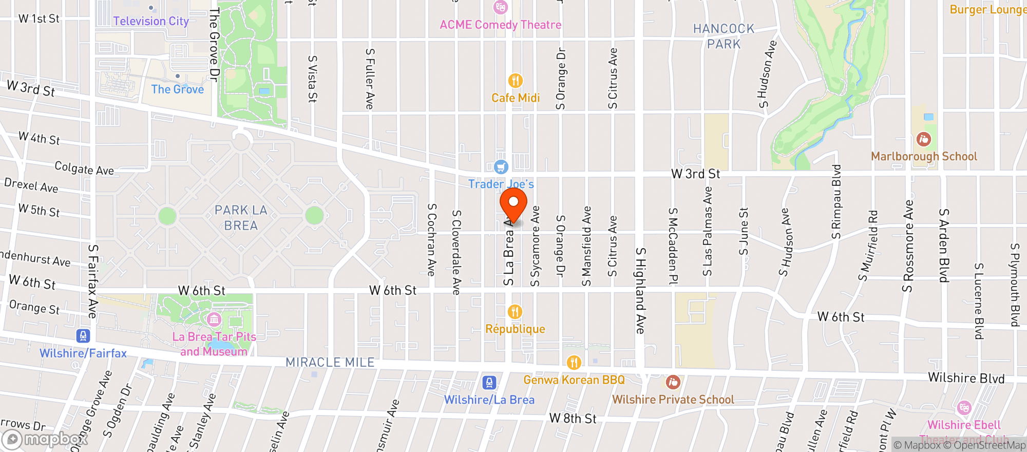 Map showing Benzeen (la Brea Connection Llc)