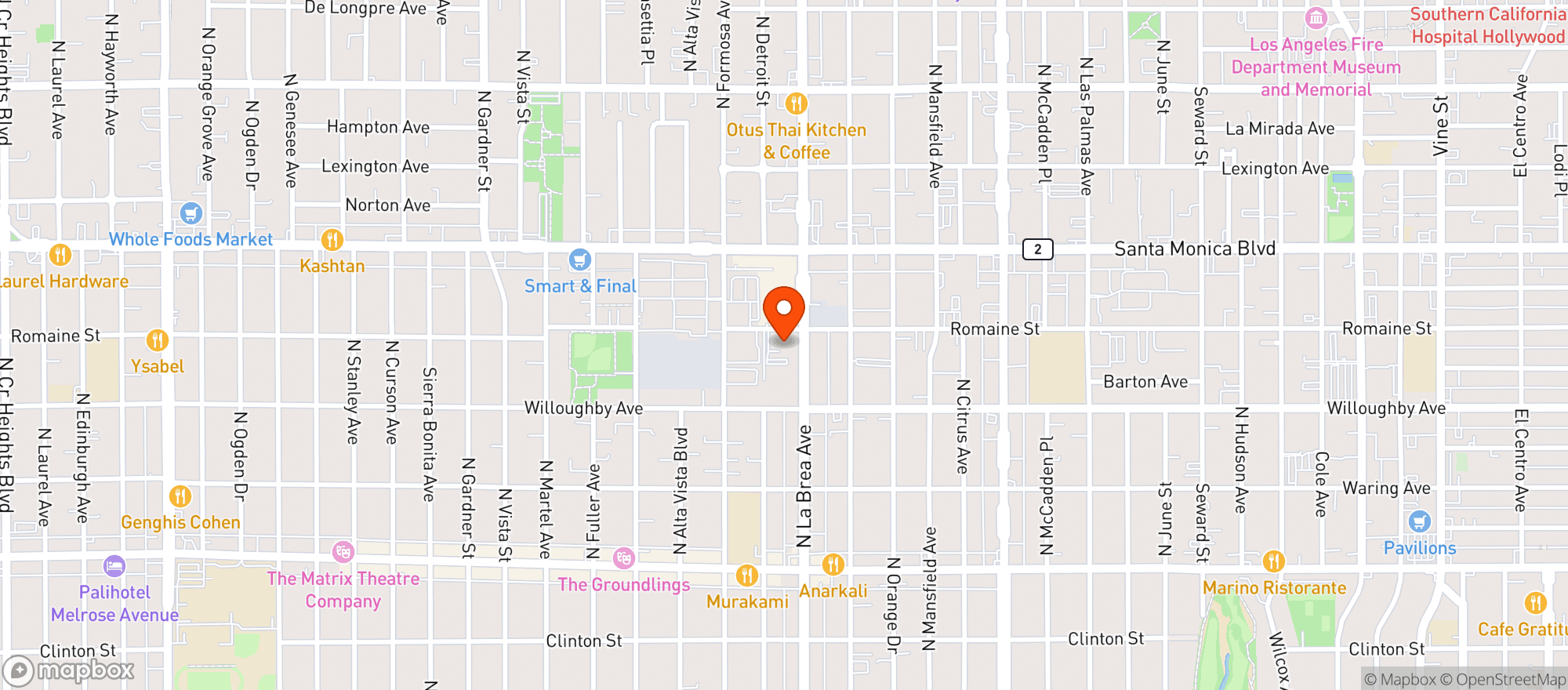Map showing Herbarium Marijuana Weed Dispensary Los Angeles