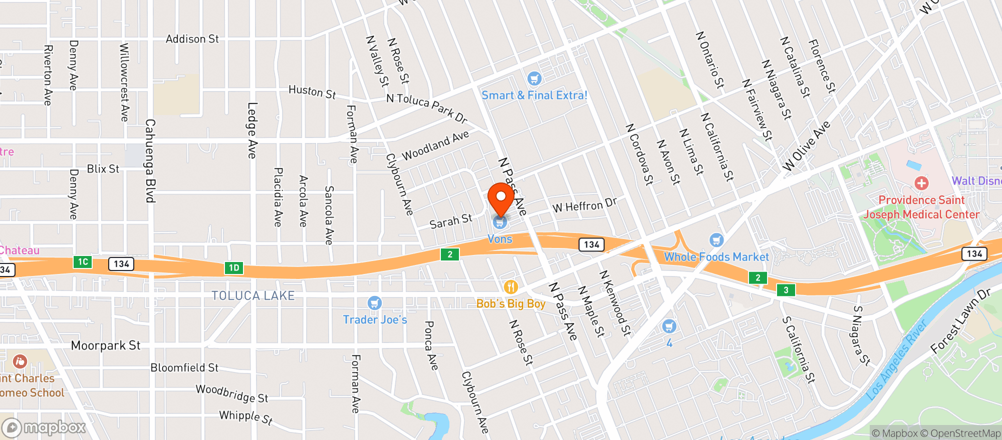Map showing Vons