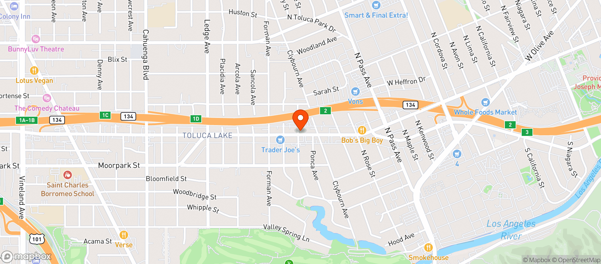 Map showing Gelsons Market - Toluca Lake