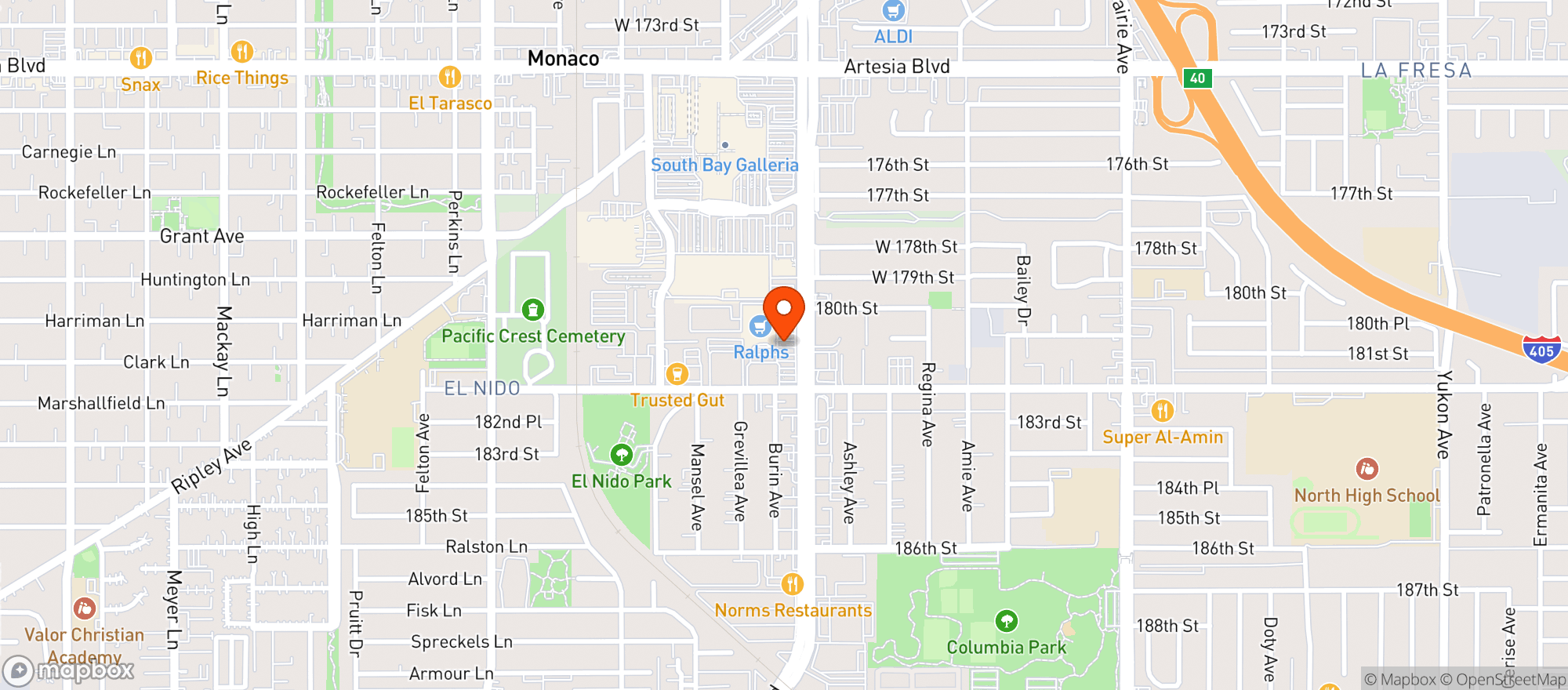 Map showing Ralphs