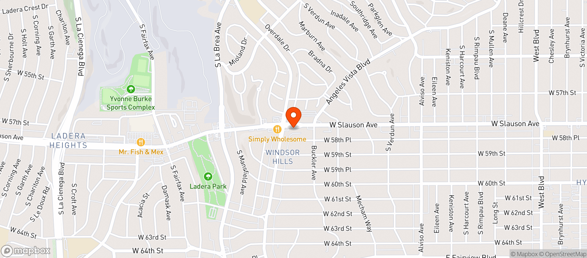 Map showing Jon & Vinny's / Helen's Wines Slauson