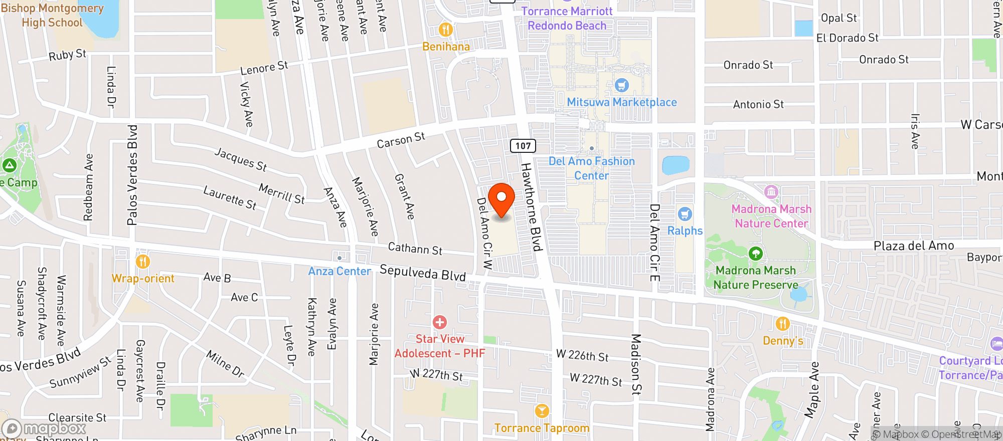 Map showing Walmart Store #5874