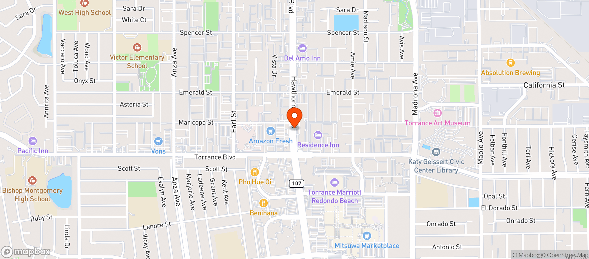 Map showing Mr Luckys Billiards
