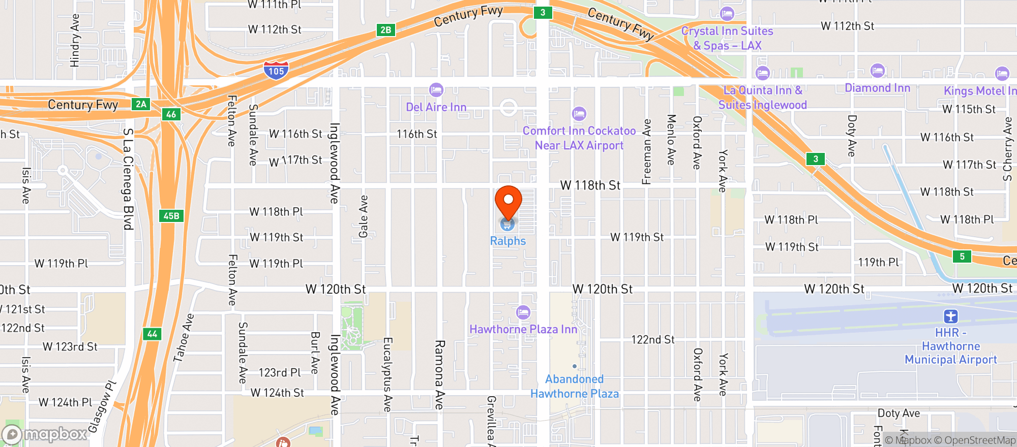 Map showing Ralphs (703) - 00269 - Hawthorne