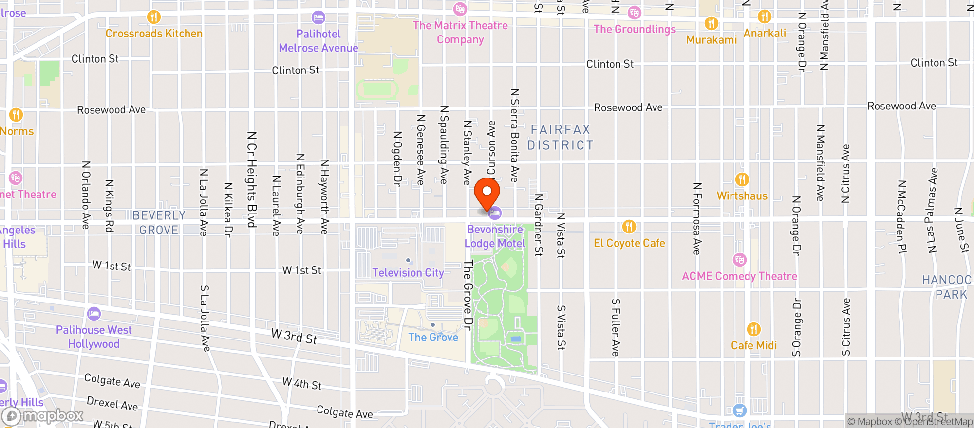 Map showing Terroni West Hollywood