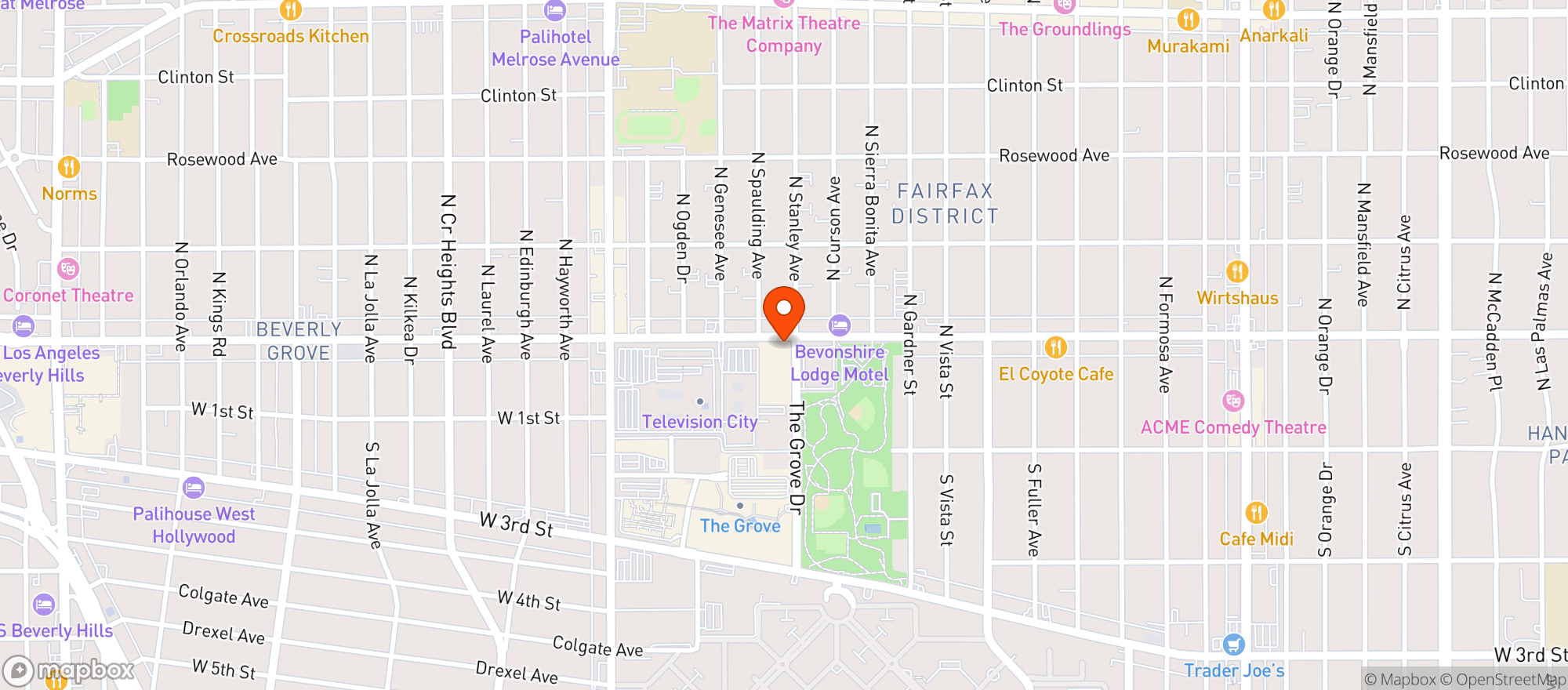 Map showing Erewhon - Los Angeles