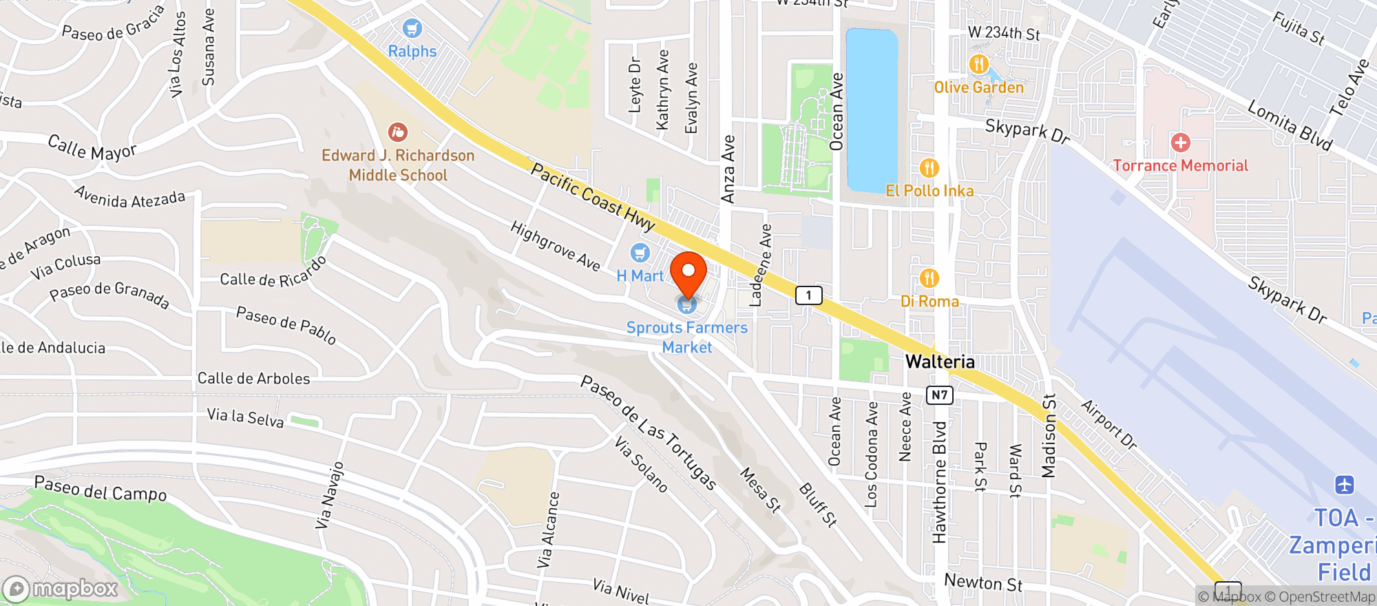 Map showing Sprouts Farmers Market