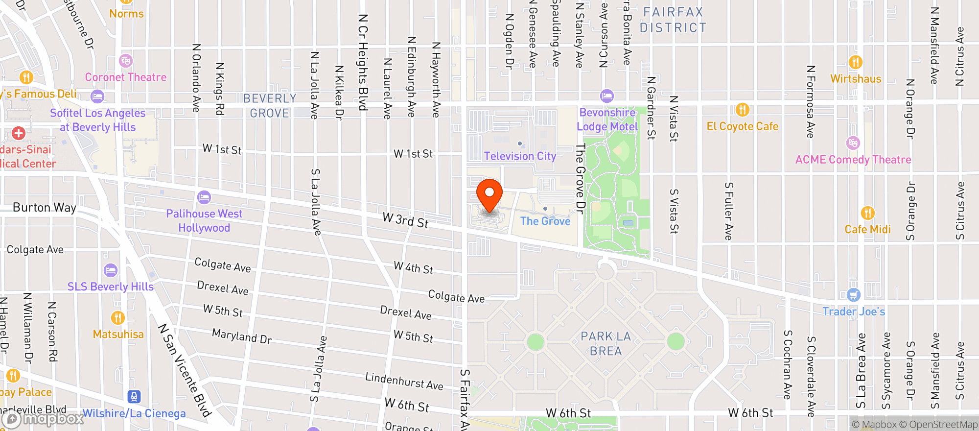 Map showing Monsieur Marcel Gourmet Market