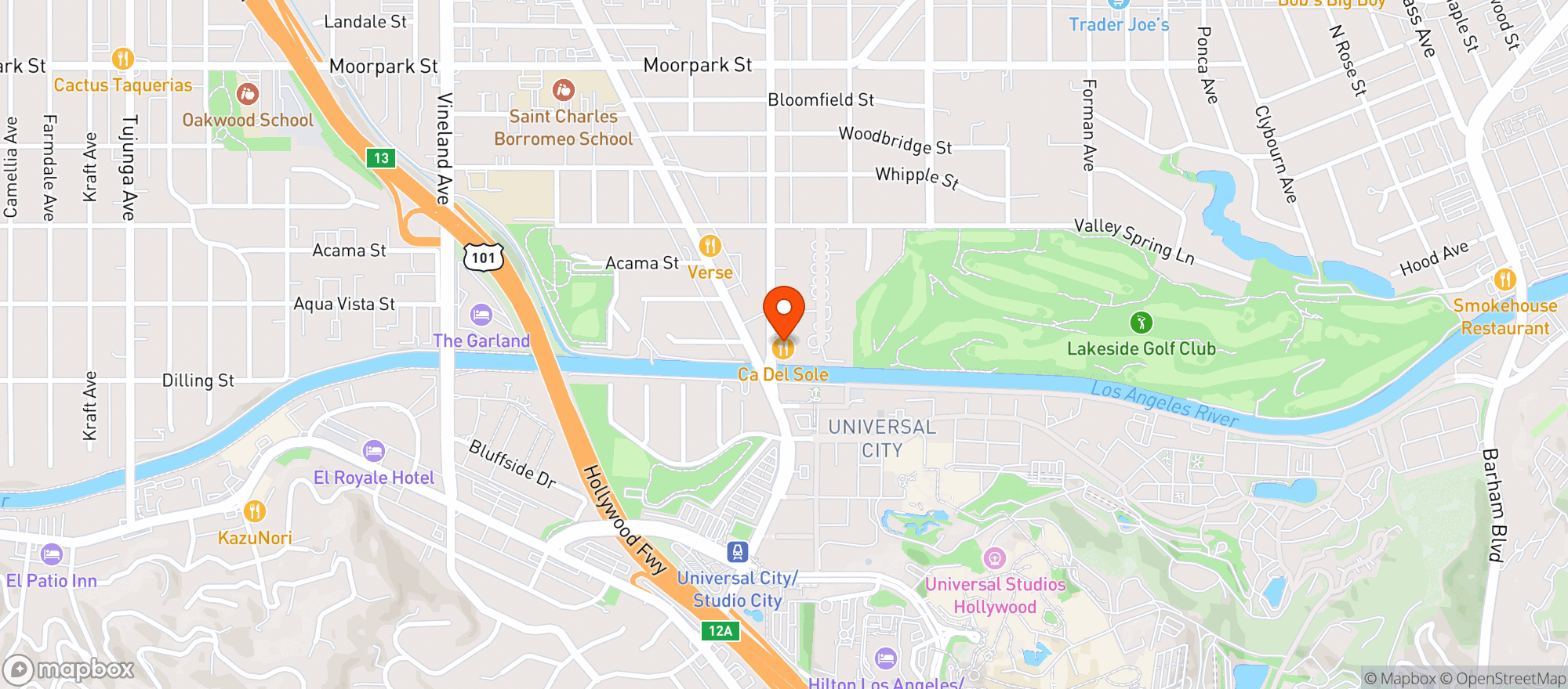 Map showing Ca Del Sole Ristorante