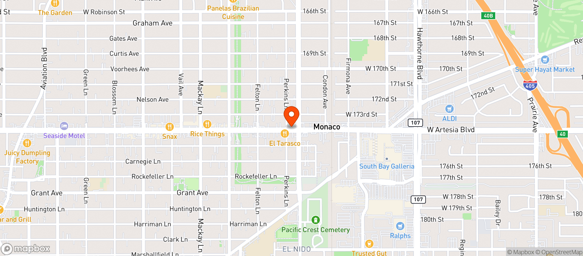 Map showing Thirsty Club