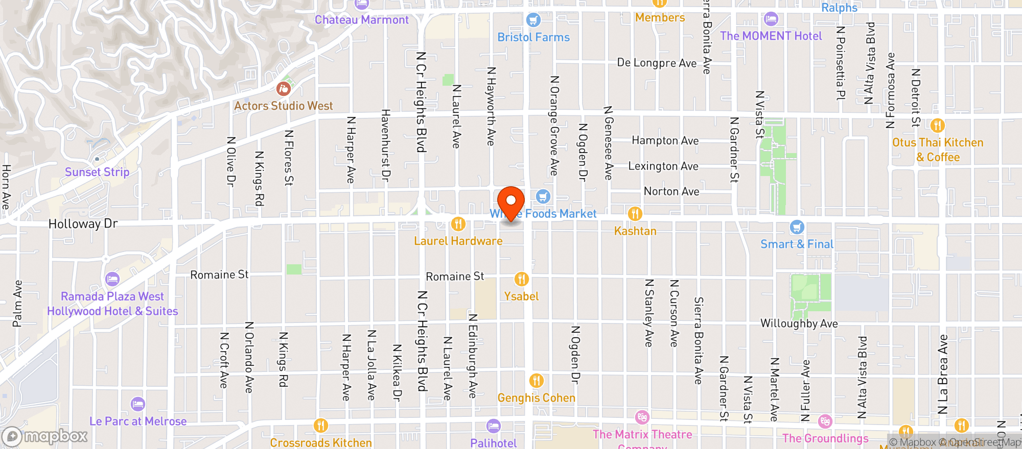 Map showing 7-Eleven #18196 - West Hollywood
