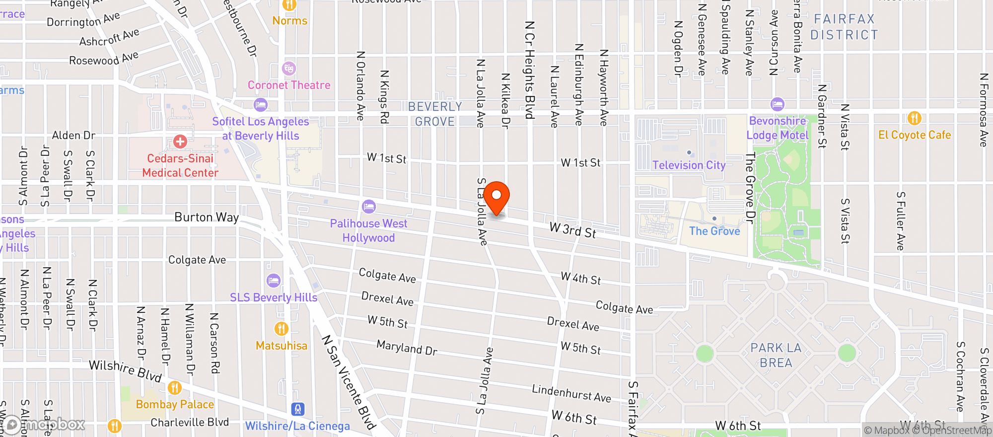 Map showing El Carmen Cafe