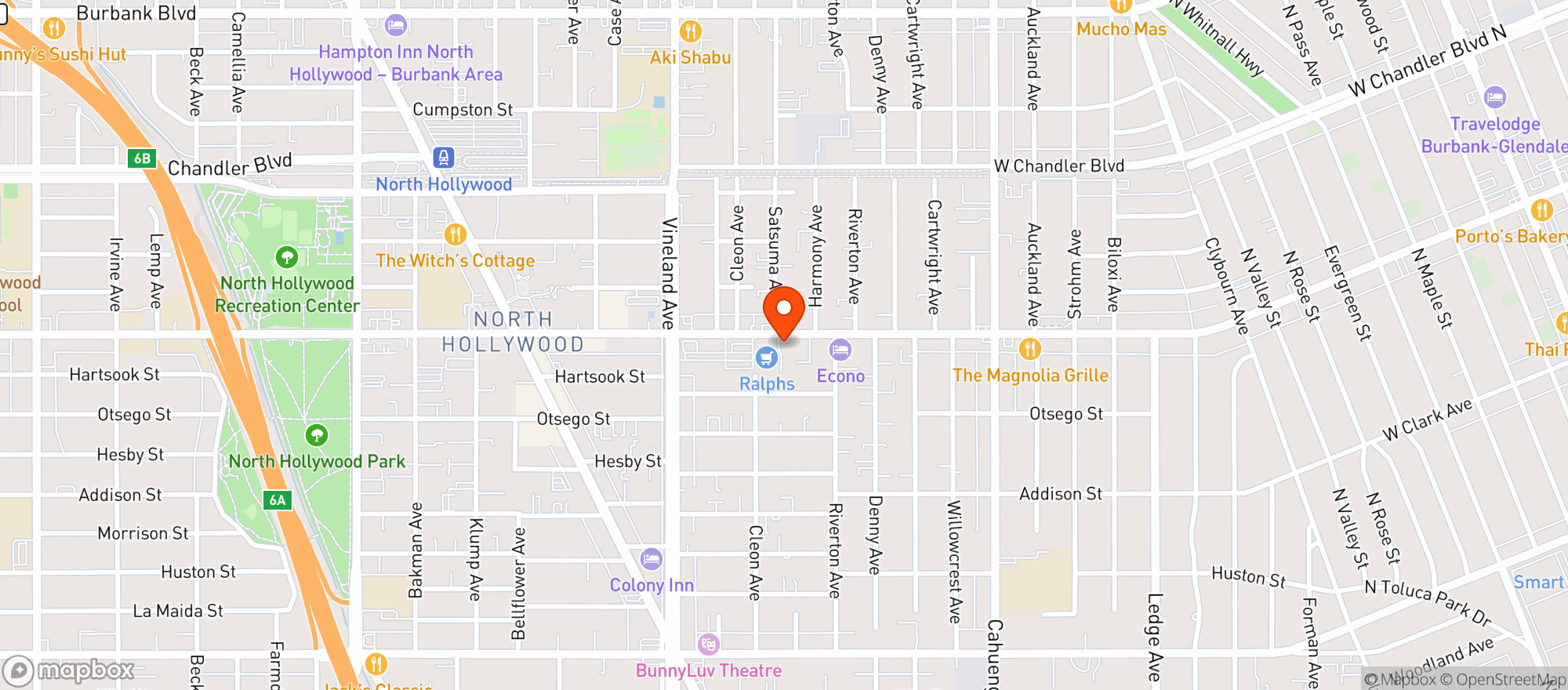 Map showing Project Cannabis NoHo
