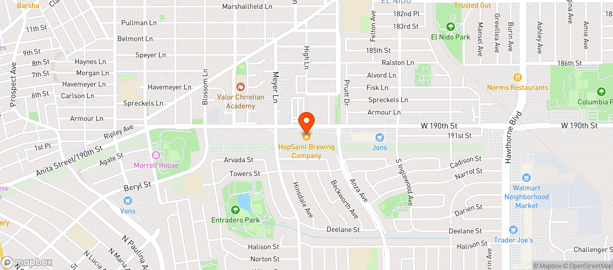 Map showing Hopsaint Brewing Company