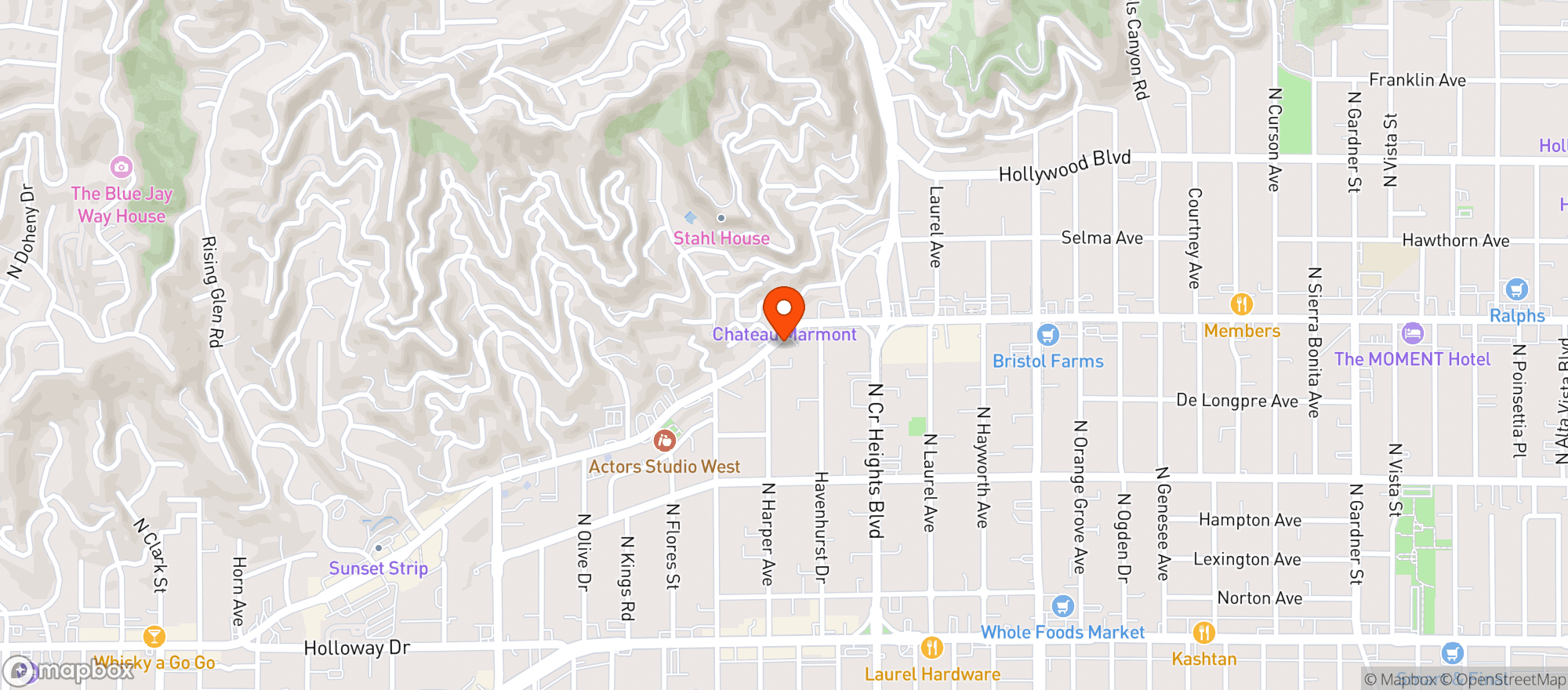 Map showing Sunset Social Club
