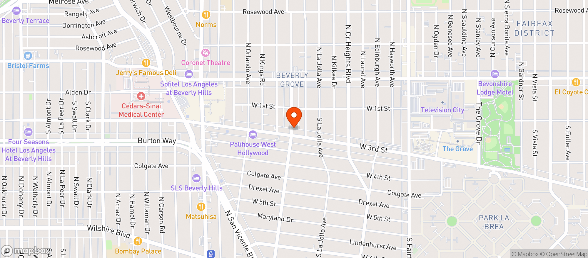 Map showing Beverly Liquor