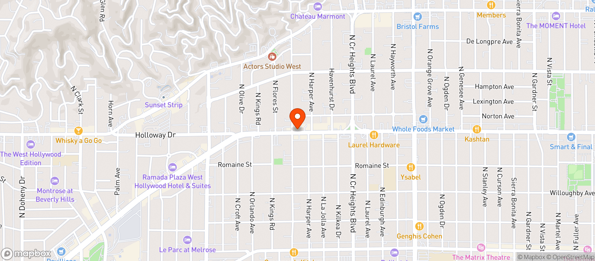 Map showing Pure CBD - West Hollywood