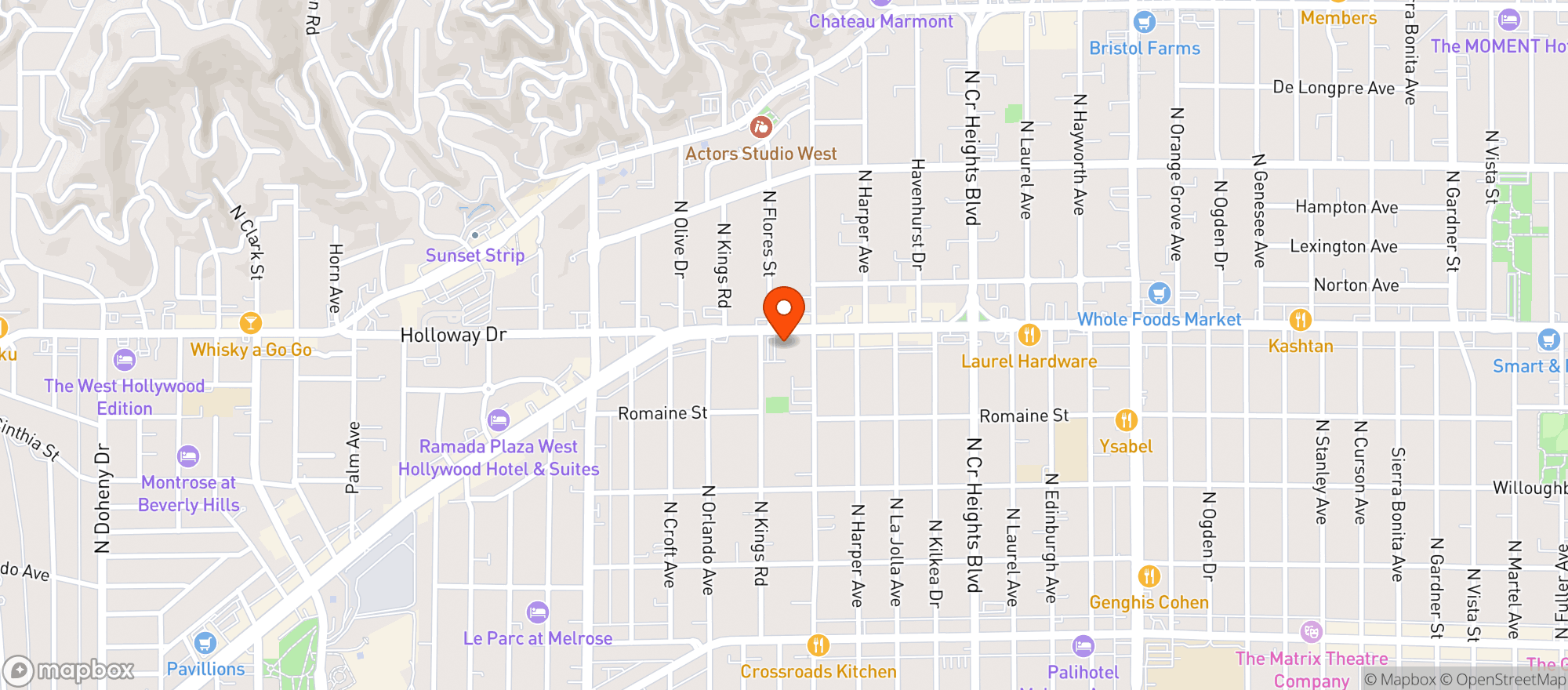 Map showing Gelson’s West Hollywood