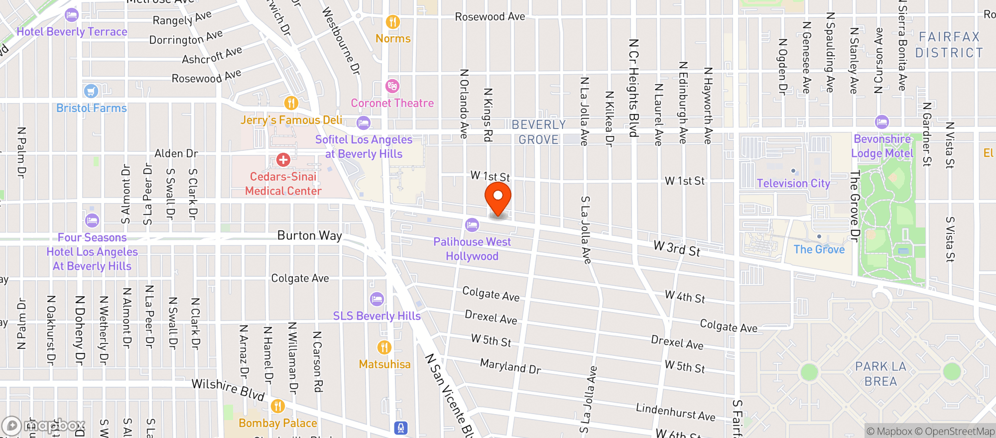 Map showing Joan'S On Third