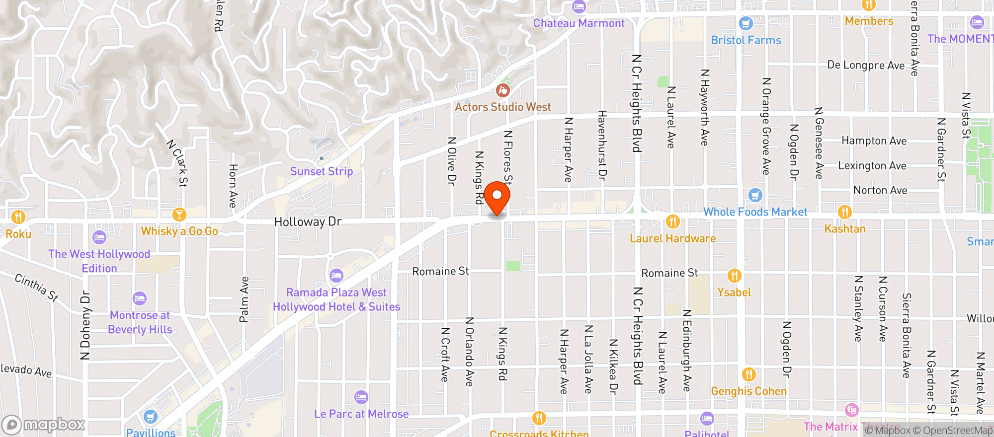 Map showing Zarape Cocina & Cantina