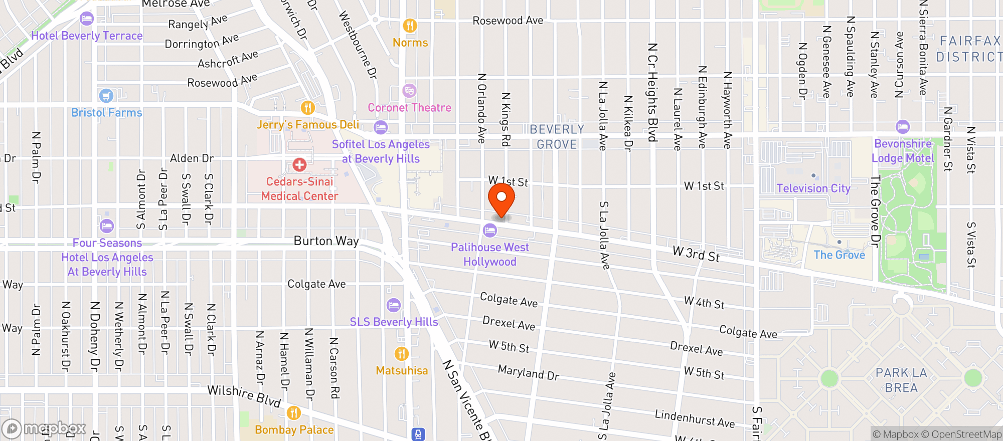 Map showing The New Bar-  West Hollywood