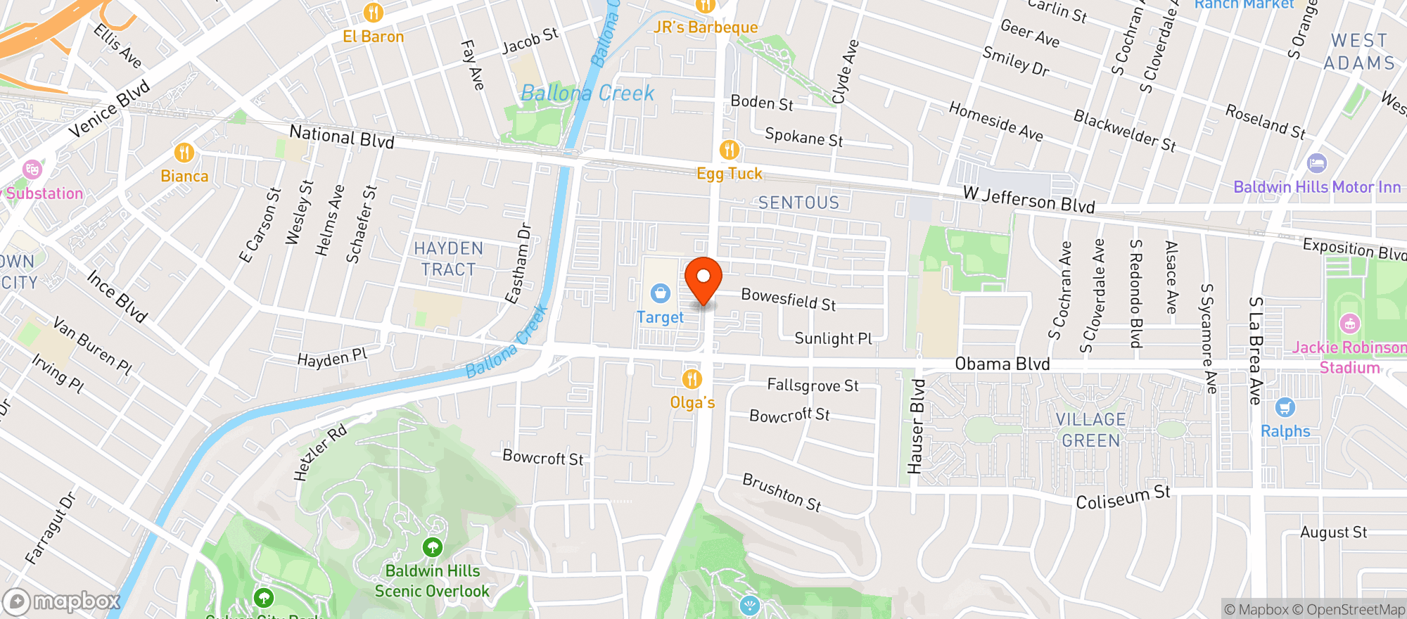 Map showing Target