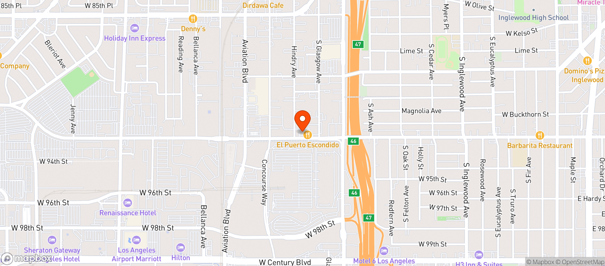Map showing Shakeys Pizza Parlor