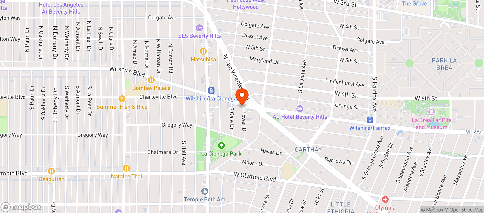 Map showing Beverly Hills Liquor & Wine