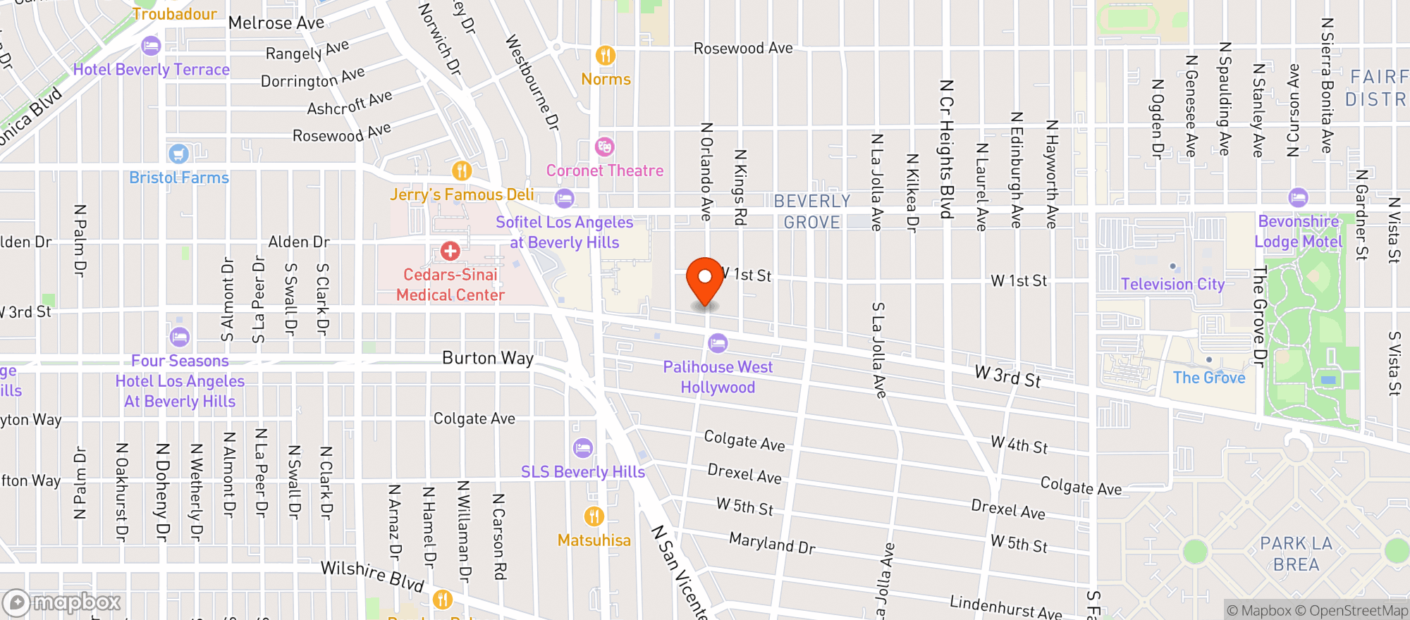 Map showing Terner's Liquor - Los Angeles