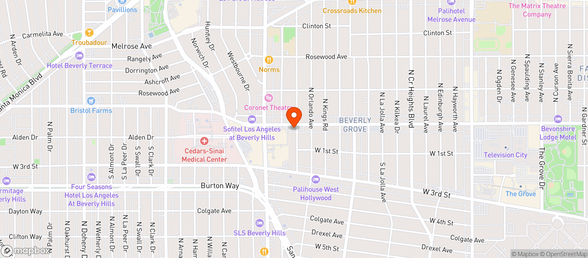 Map showing Cana Beverly