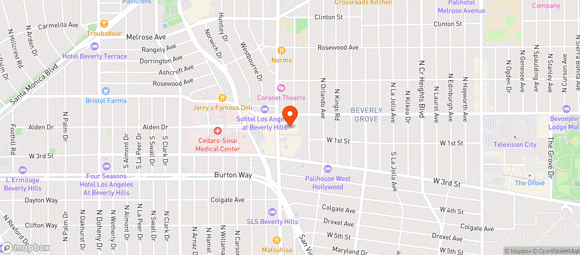 Map showing Target - LA Beverly
