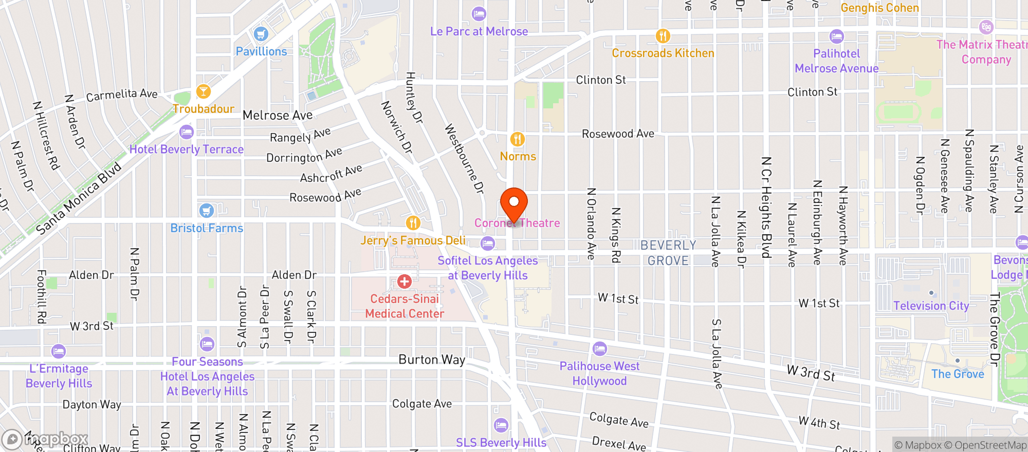 Map showing GoPuff - La Cienega