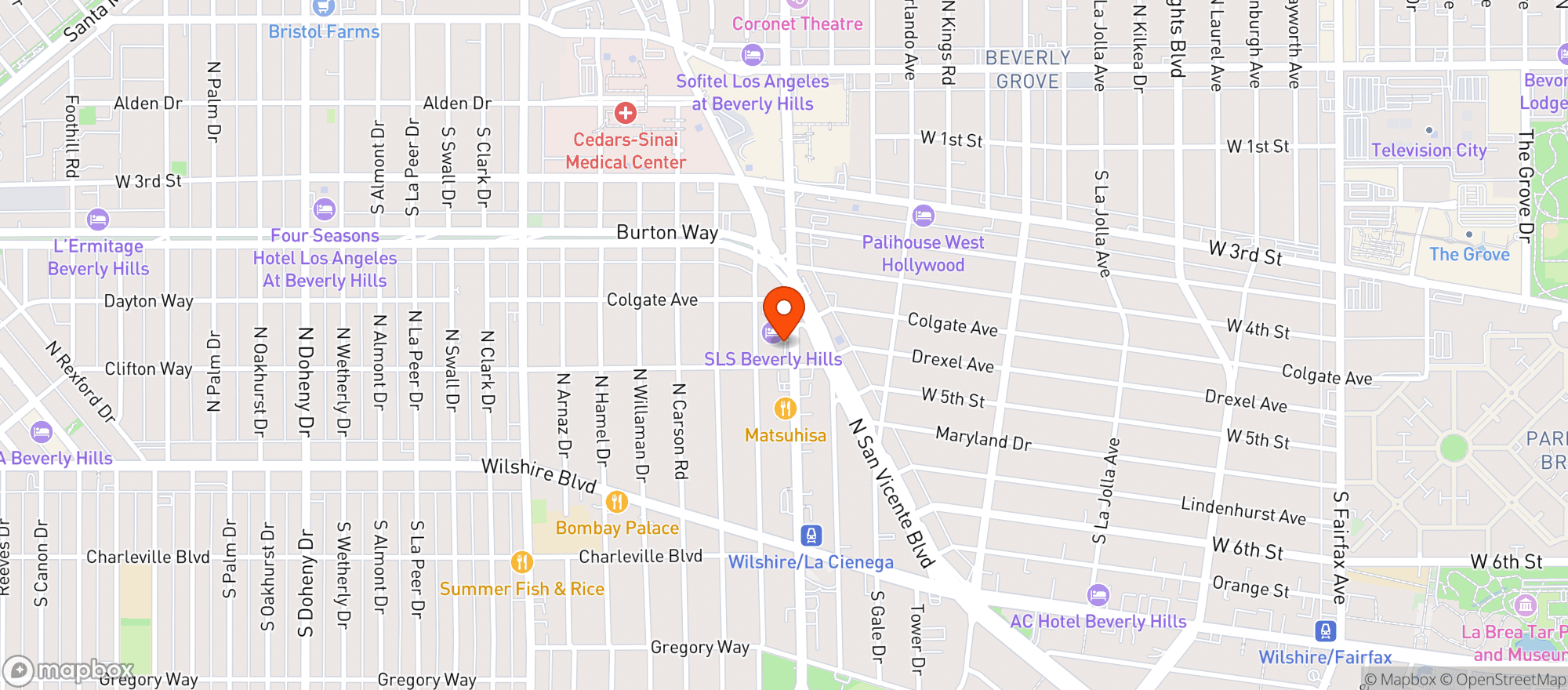 Map showing Sls Hotel At Beverly Hi #0