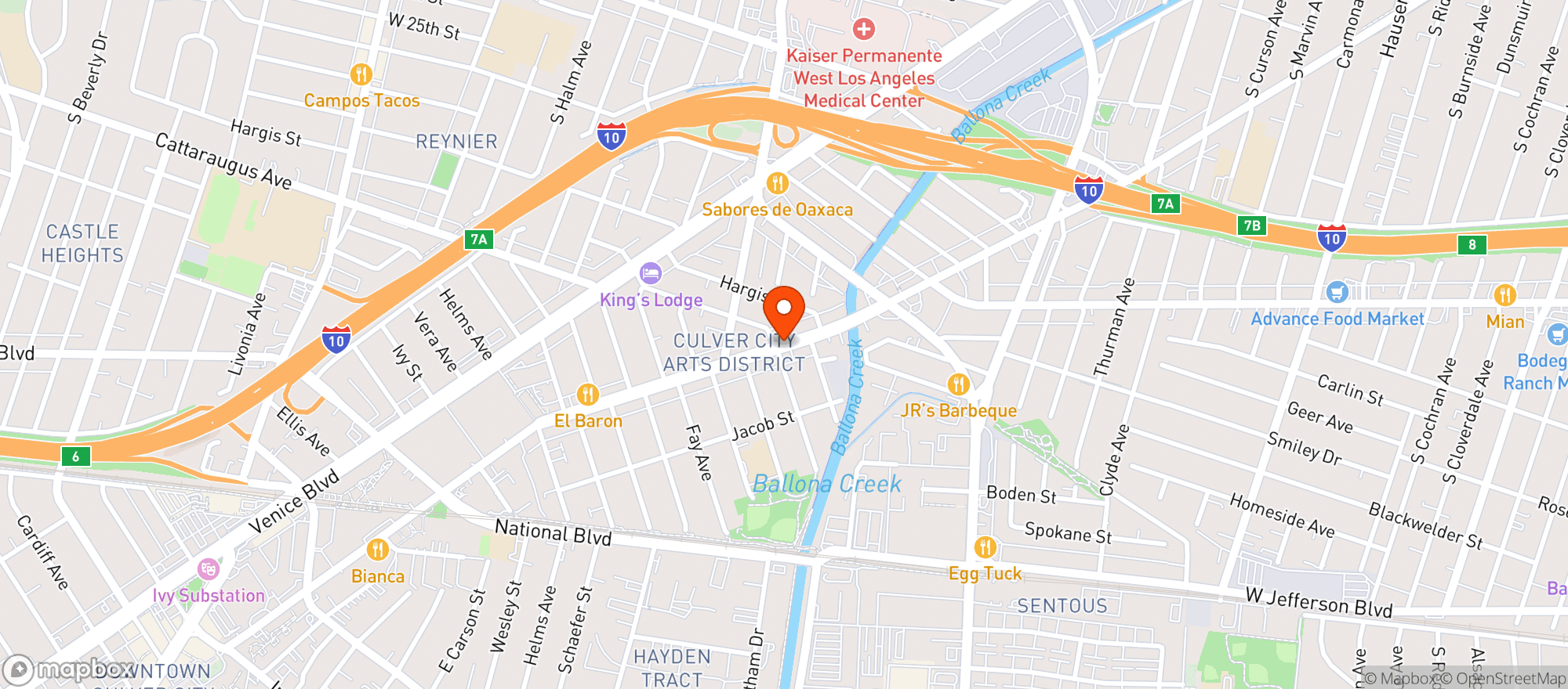 Map showing Cognoscenti Coffee - Culver City