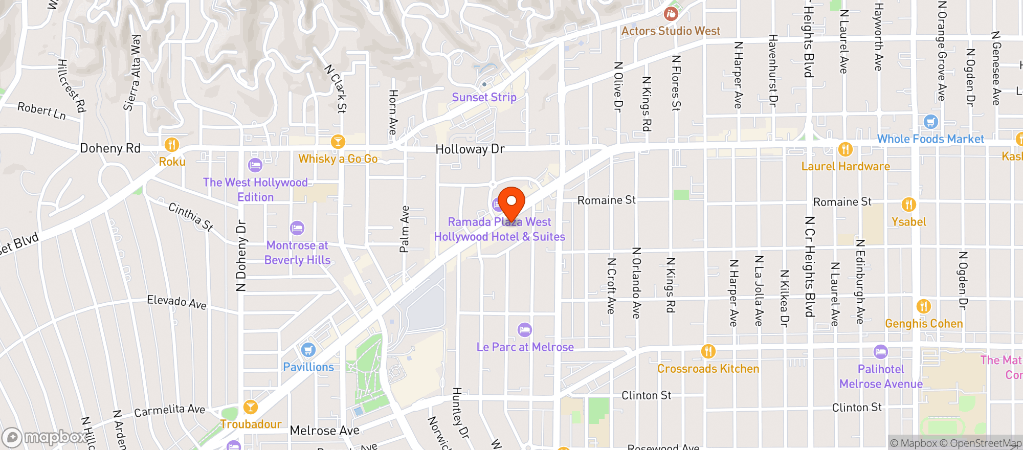 Map showing Erewhon- West Hollywood