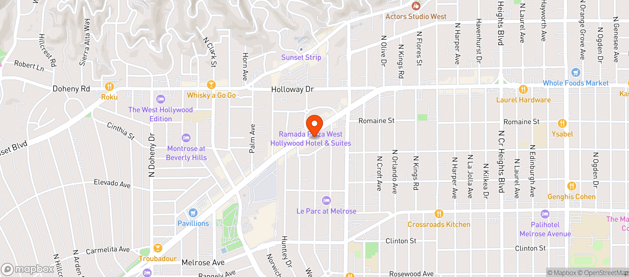 Map showing Nowhere West Hollywood LLC DBA: Erewhon West Hollywood