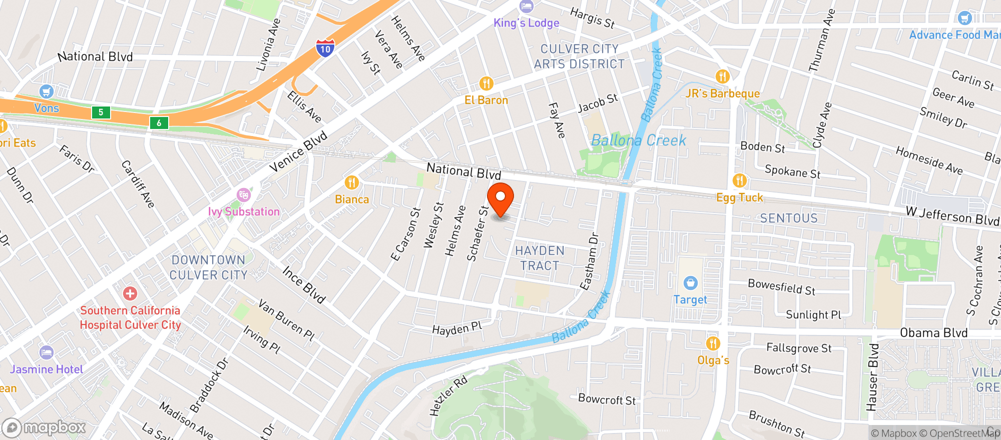 Map showing Jerry's Market - Culver City