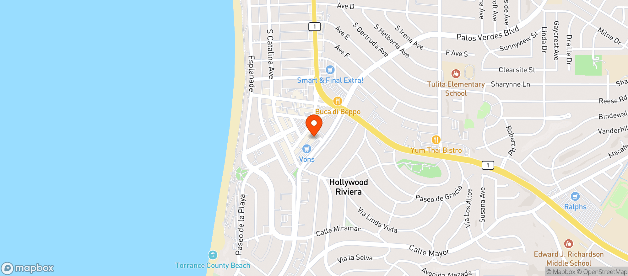 Map showing Redondo Beach