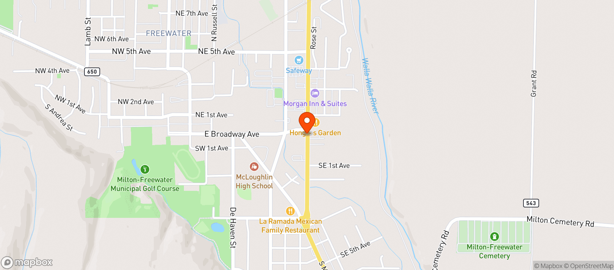 Map showing La Ramada