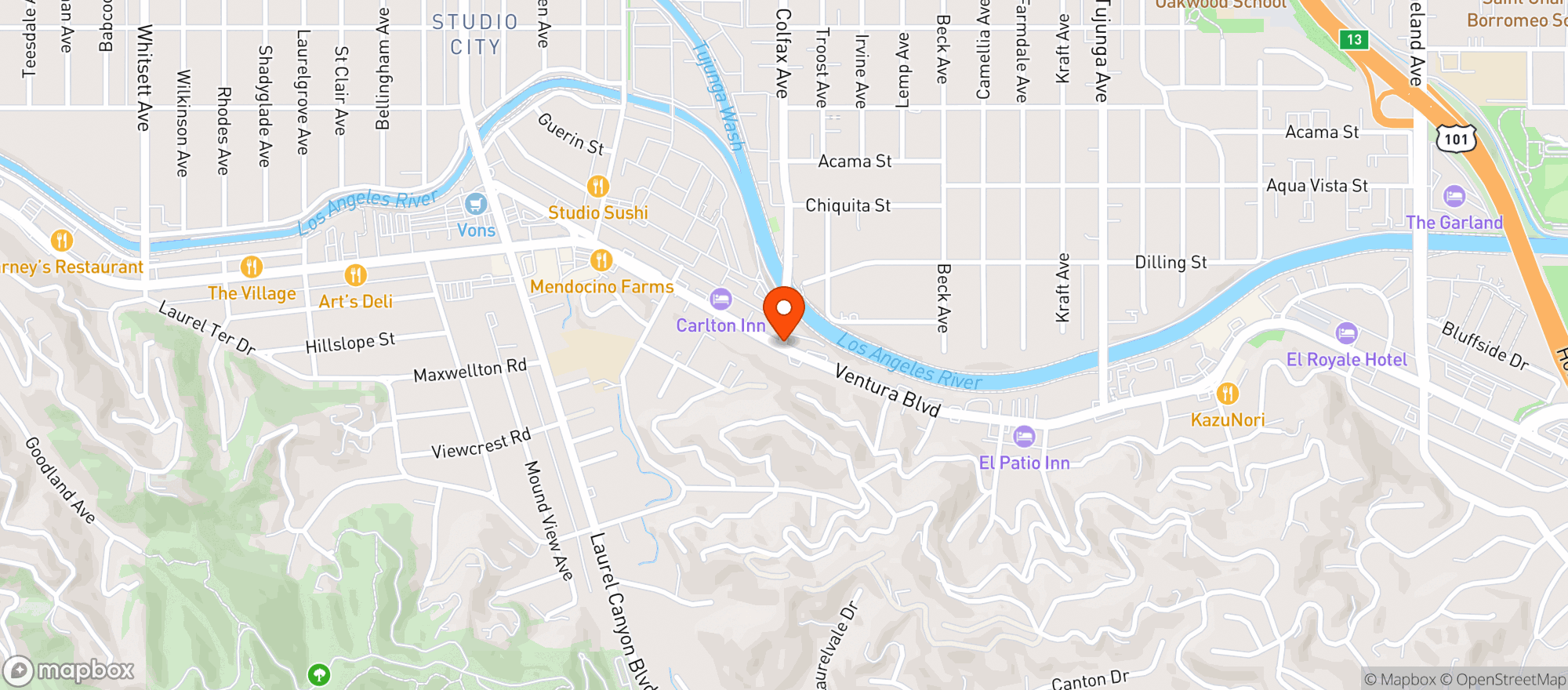Map showing Sweet Flower Studio City