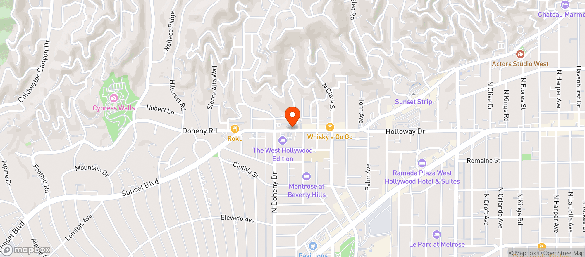 Map showing Rainbow Bar & Grill